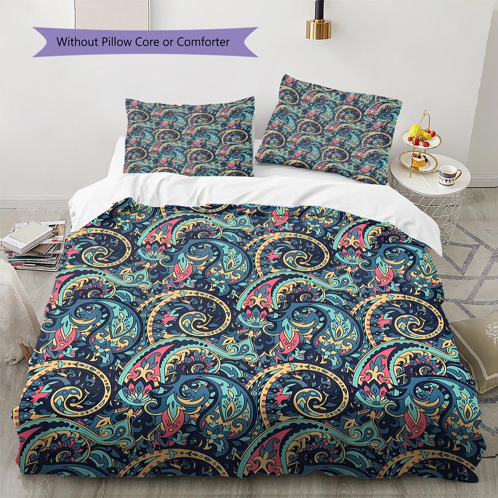 Paisley Pattern Pattern Bedding Quilt Set Quilt Cover Pillowcase Home Decoration Gift (1 * duvet cover + 2 * pillowcase, without core)