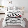 Ayrton Senna McLaren MP4 4 F1 Blueprint Bedding set (1 duvet cover, 2 pillowcases, duvet not included), Racing Car Art Print