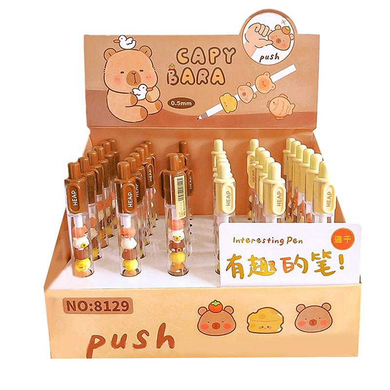 

1 шт. Креативная интересная гелевая ручка с капибарой Каваий Эстетичная Милая ручка с бусинами Письмо Черные чернила 0,5 мм Гелевая ручка Офисная принадлежность
