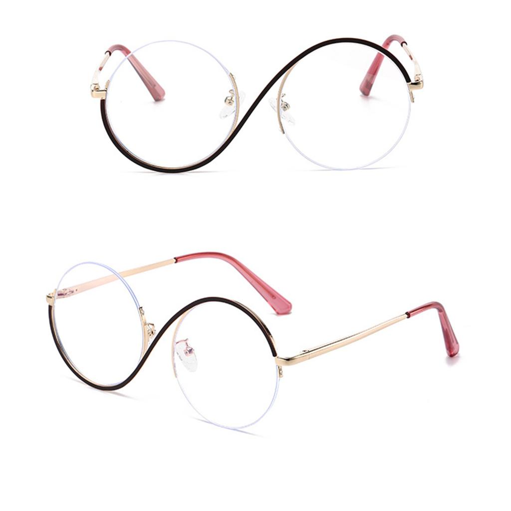 Yousheng Hexenbrille Ikonisches Design Flache Spiegel Leichter Metallrahmen S-förmige Bügel Runde Brille Halloween-Partys Requisite Cosplay-Brille