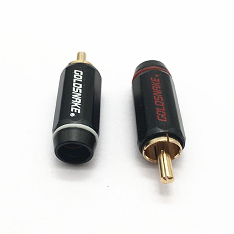 Snake King RCA Audio Connector Lotus Plug - AV Speaker Cable Solder Joint with Small Hexagonal Audio Plug
