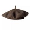 Women's Wool Blend Beret Hat Asian & British Style Vintage Check Pattern Versatile Painter Cap (UFO Hat Design)