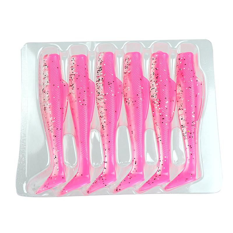 6Pcs/Lot Soft Swimbait 9Cm 4.4G Floating T-Tail Fishing Lure Tpr Paddle Tail Soft Lure Material Fishing Baits Fishing Tackle Pes