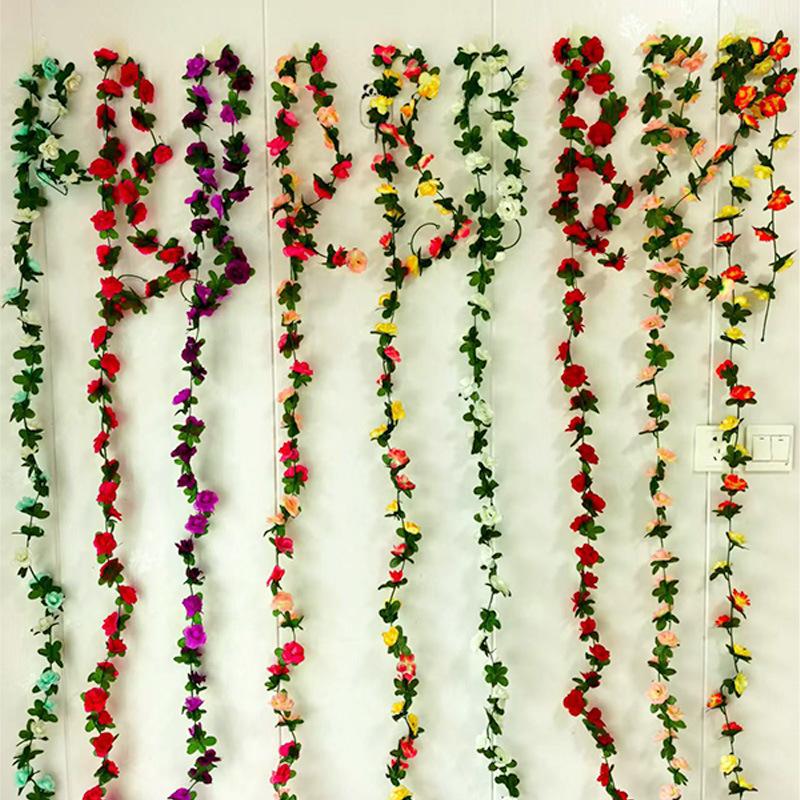 Two-Color Peony Rose Vine with 45 Heads for Air Conditioner Concealment and Soft Decoration