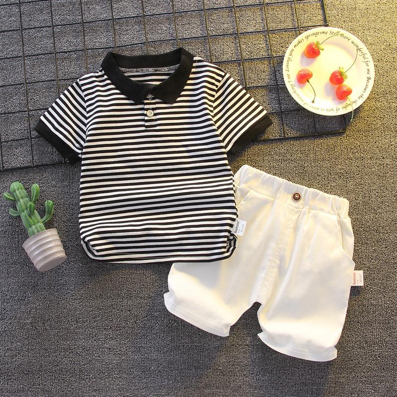 Jungen Sommeranzug Mittel- und Kleinkinder Set aus Kurzarm-T-Shirt + Hose Sportliches zweiteiliges Set