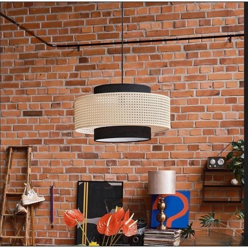 Vintage Japanese Style Pendant Light Living Room Decoration Woven Bamboo Chandelier Restaurant Kitchen LED Hanging Lamp