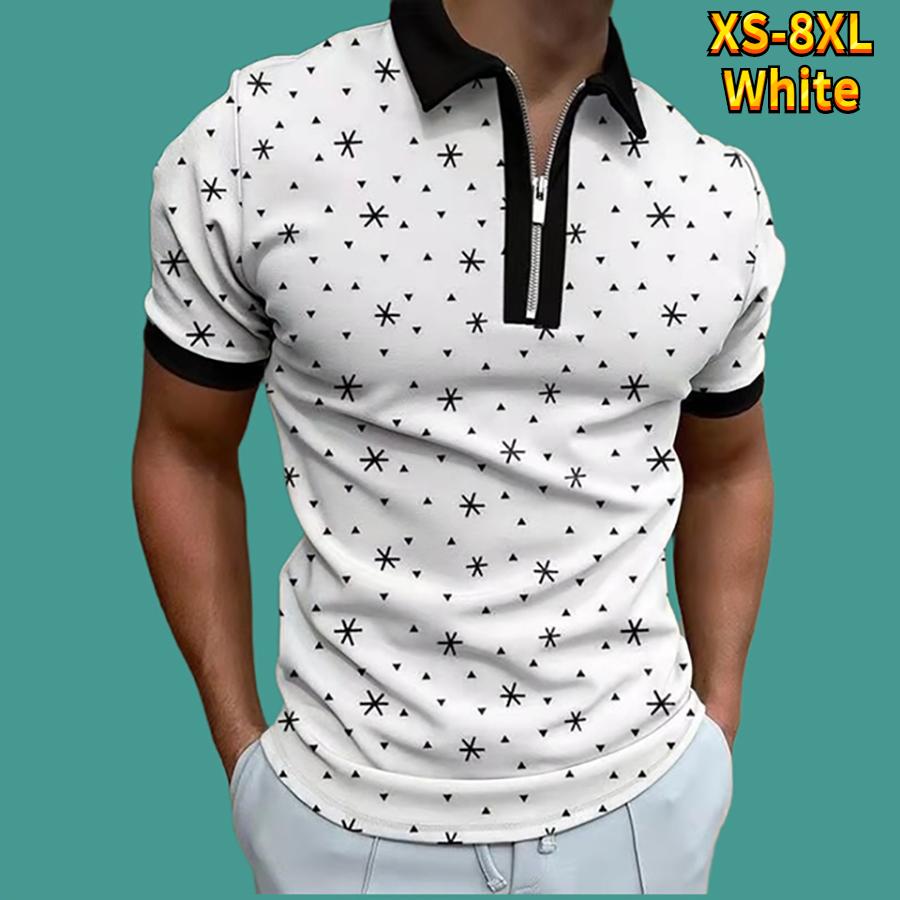 Rahat Yaka T-shirt Genç erkek Moda Fermuar kısa kollu tişört erkek 3D Altın Dikiş Baskı T Gömlek