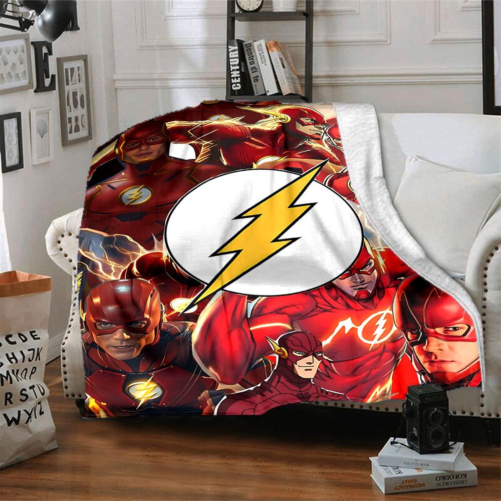 1pc Flash superhero Flannel Throw Blanket Soft, Warm & Cozy for Couch, Bed, Office, and Travel Versatile All Season Gift, Christmas present