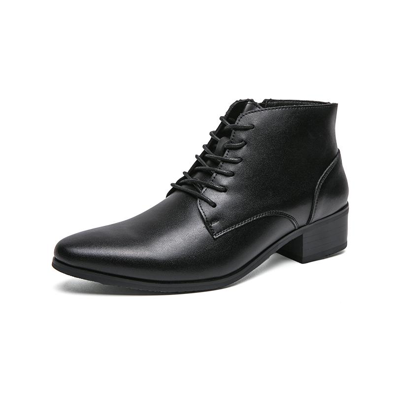 

Модные роскошные мужские туфли из натуральной кожи в минималистичном стиле для офиса и вечеринок на открытом воздухе, увеличивающие рост 44 чёрный