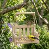 Durable Wooden Hanging Bird Feeder Chair Design Rest Stand Bird Food Container Large Capacity Decorative Wildlife Habitat Yard