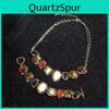 Geometrisches Legierungs-Halsketten- und Armband-Set für Damen mit elegantem Verschlussketten-Stil