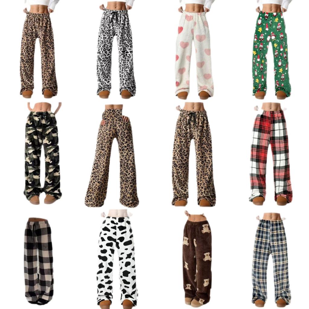 2025 Leopard Print Wide-Leg Casual Long Pants for Women - European & American Trend