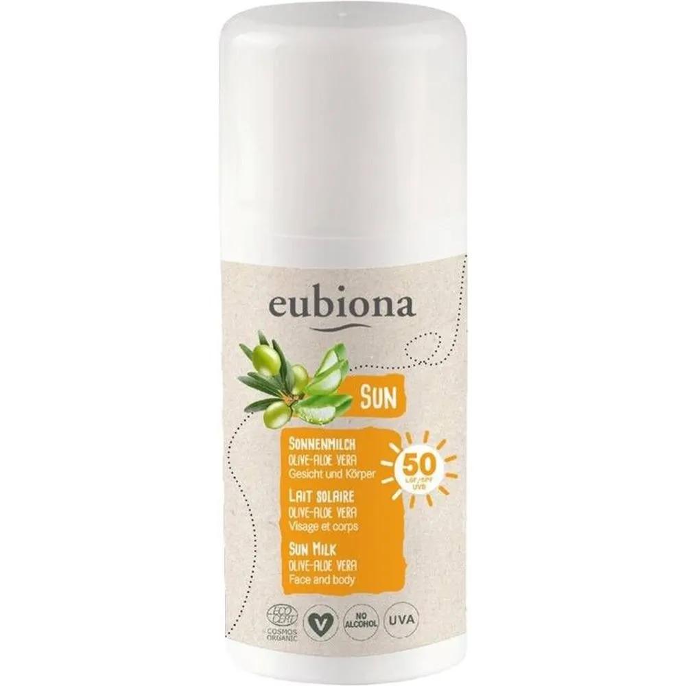 Солнцезащитный крем Eubiona Olive Aloe Vera SPF50, 100 мл