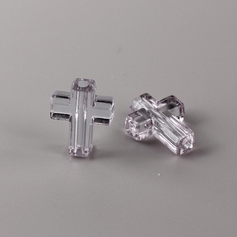 Z51 50PCS Cross Transparent Shape Spacer DIY Texture Jewelry Handmade Bracelet Necklace Decoration Accessories Trend Material