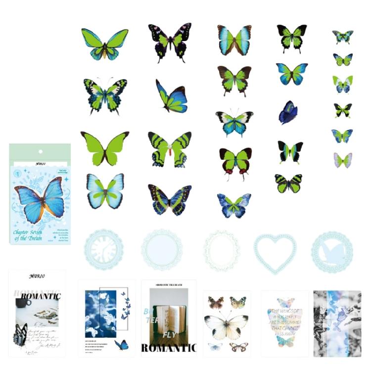 

Tear Resistant Butterfly Sticker Glowing Decoration Suitable for Diaries Album Gift Party Supplies Projects Stationerys