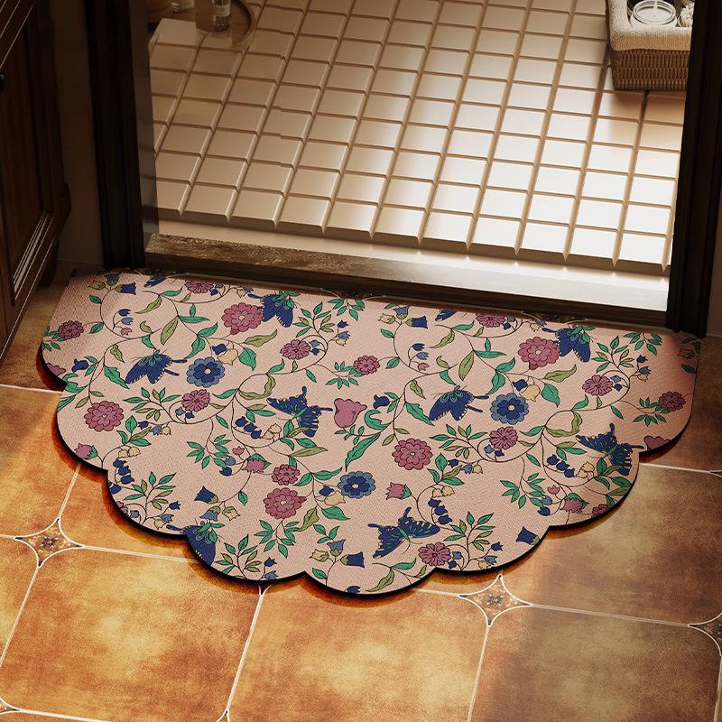 

Rural Style Diatom Mud Bath Mat Non-Slip Super Absorbent Quick Dry Bathroom Mats for Shower Toilet Decor Tapis D entrée Felpudo 40x60cm