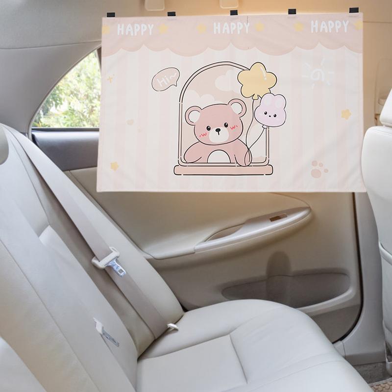 Car Side Window Sun Shade Adorable Cartoon Window Sunshades Privacy Curtains Magnet Reinforcement Side Automotive Window