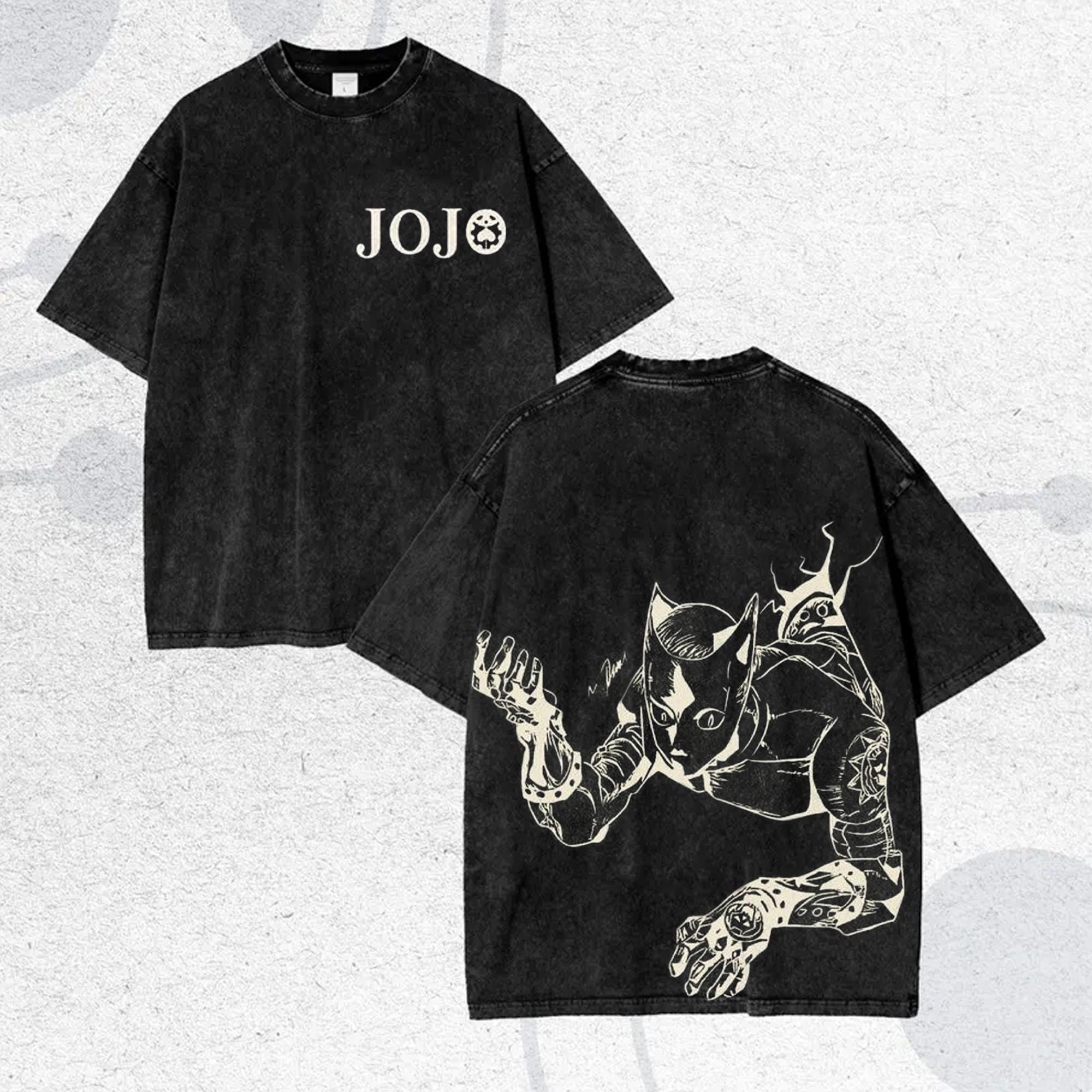 

Vintage Washed T-shirt Jojo Graphic Retro Street Oversized Y2k Men Women Short Sleeve Casual Cotton Loose Comfortable Female Male Clothing XL золотий