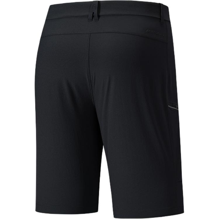 Anta Comfortable Simple Versatile Solid Color Zipper Sports Five-Point Casual Shorts Men Shorts Basic-Black 152530514-3