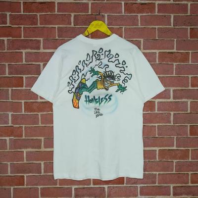 Vintage 90s Gravity Graphics Homeless Nice Design Promo T-shirt Medium Size