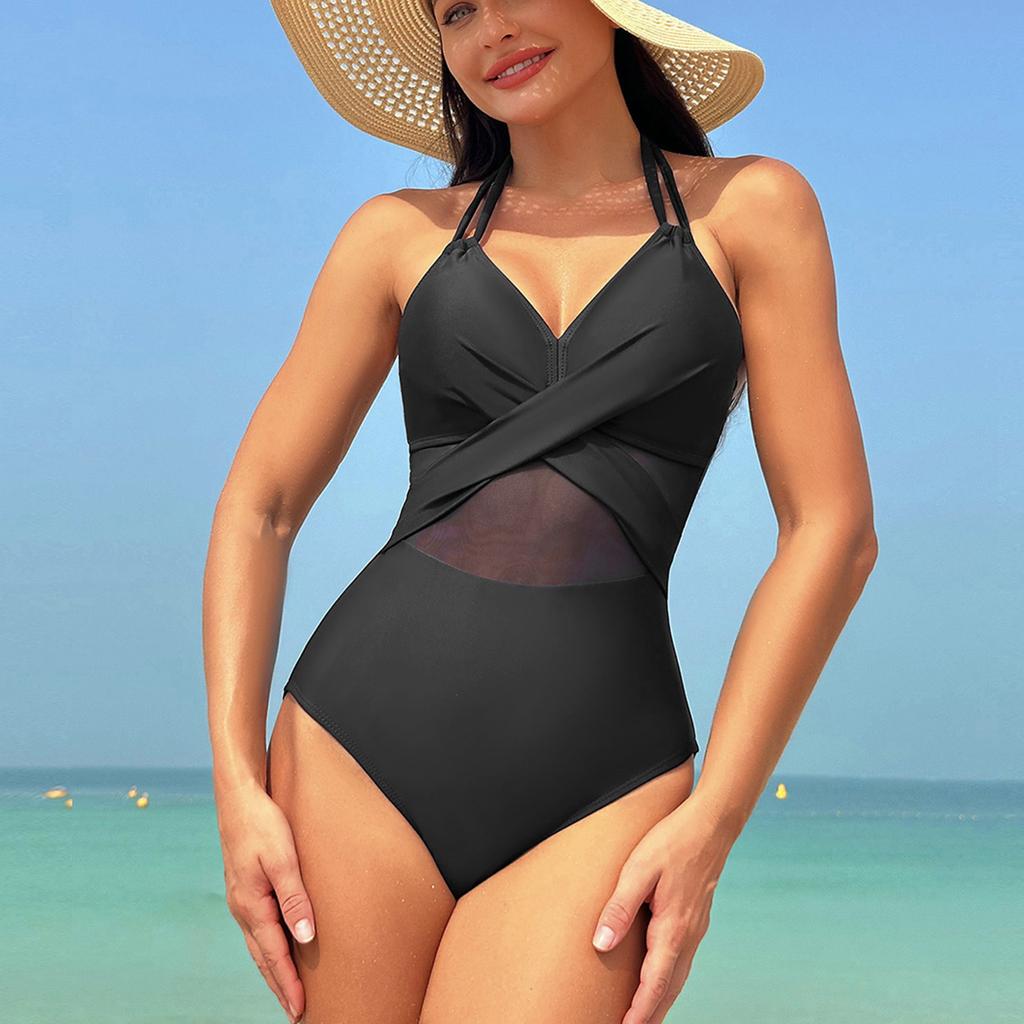 Women's One-piece Sexy Bikini Mesh With Bra Padded Non-Steel Bra Swimsuit