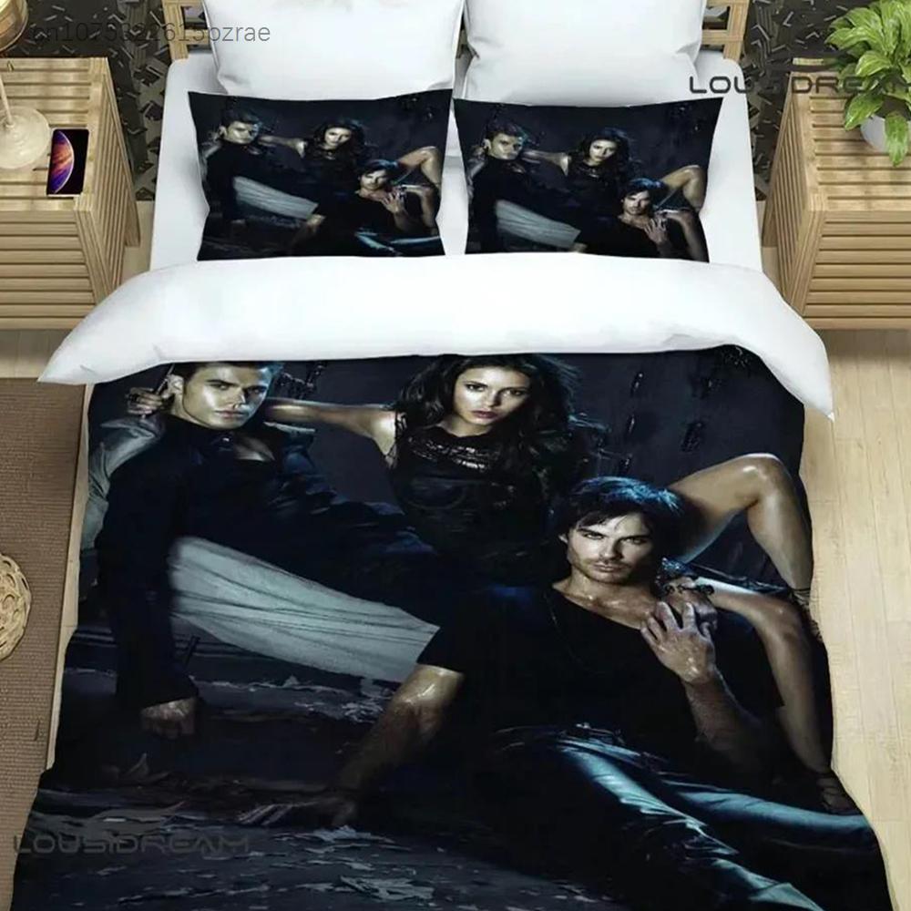 The Vampire Diaries Damon Salvatore Bedding Sets Exquisite Bed Supplies Set Duvet Cover Bed Comforter Set Bedding Birthday Gift