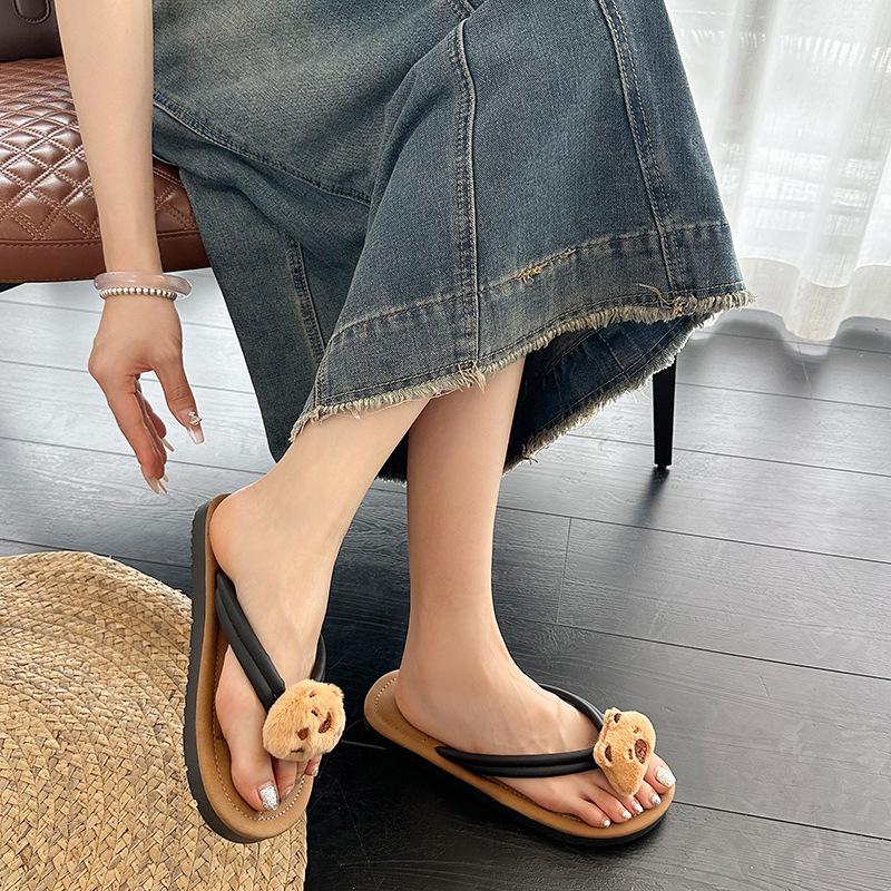 Summer dopamine fashion cartoon cute cat fish herringbone cool slippers outer wear wear durable indoor home slippers