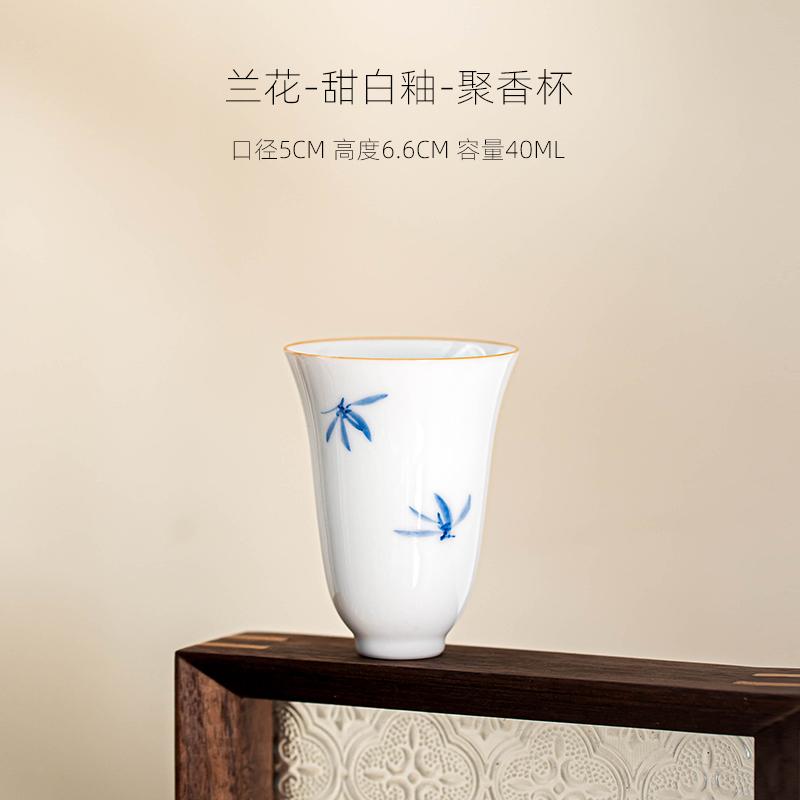 1pcs 50ml Ceramic Fragrance Cup Home Hand-painted Tea Cup Personal Tea Set Chinese Underglaze Colored Cups