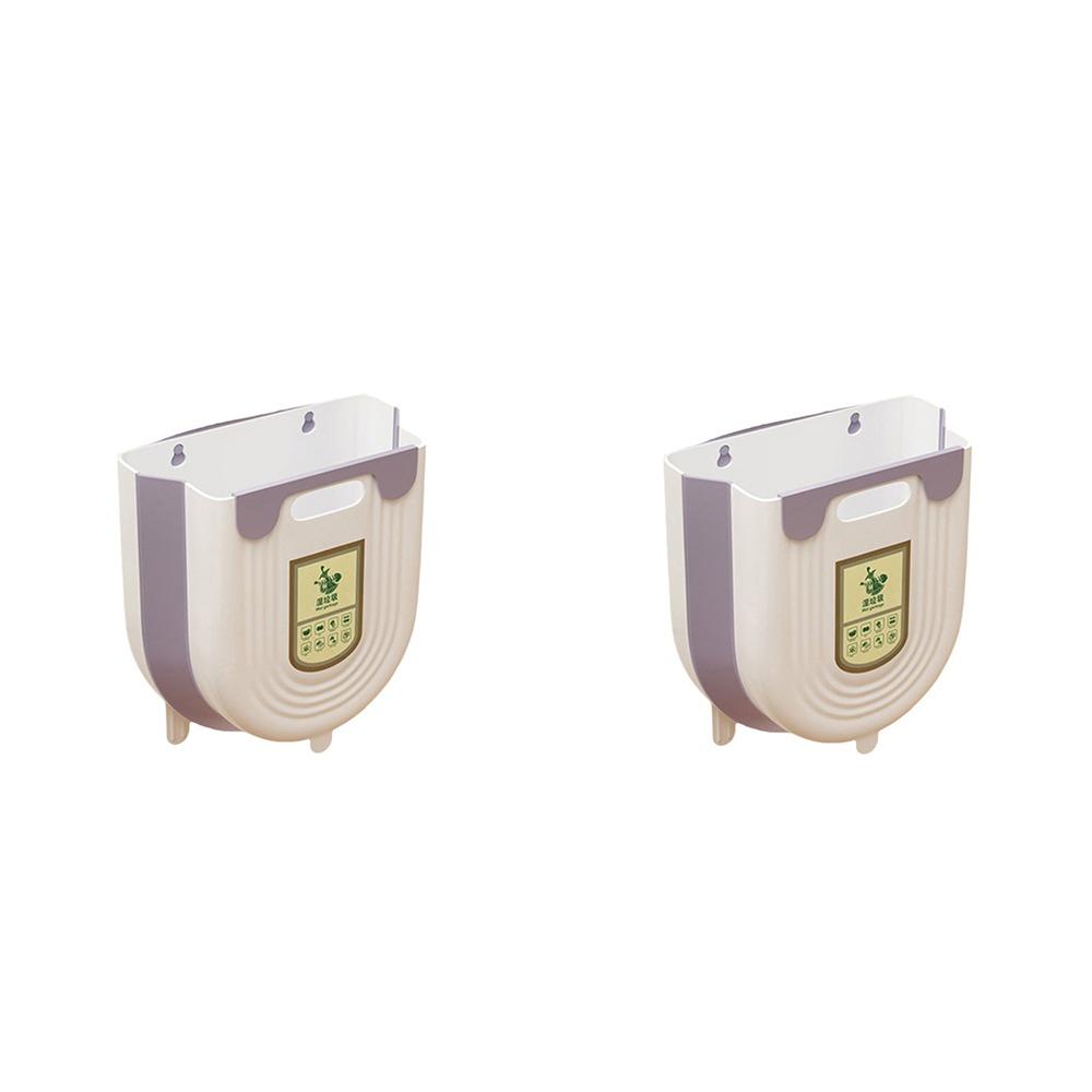 2PCS Collapsible Kitchen Cabinet Waste Bin 6/10 L Garbage Box Hanging Kitchen Trash Can  Study