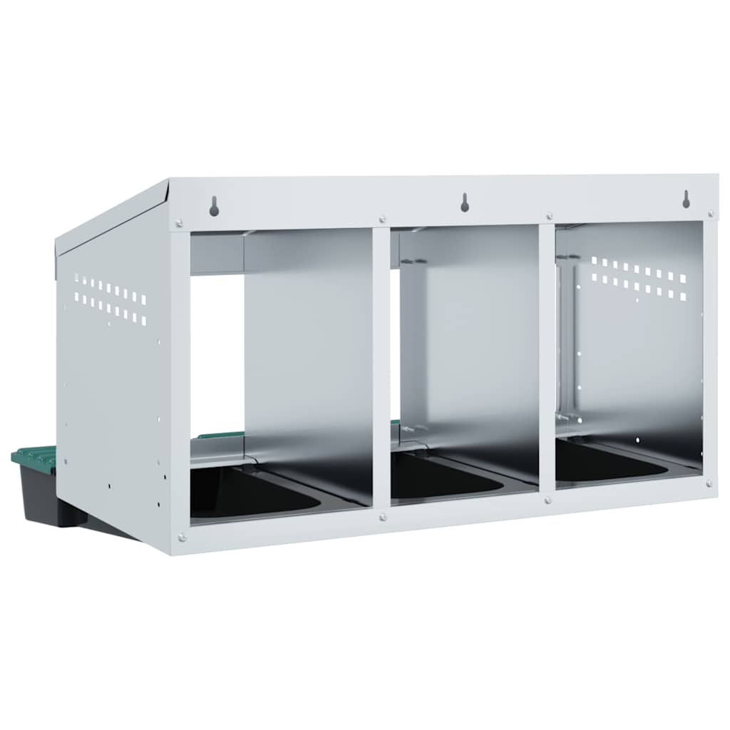 Hühnerlegebox 3 Fächer Wandmontage verzinkter Stahl