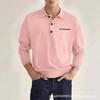 Spring Long Sleeved V-neck Men's Casual Top Polo Shirt