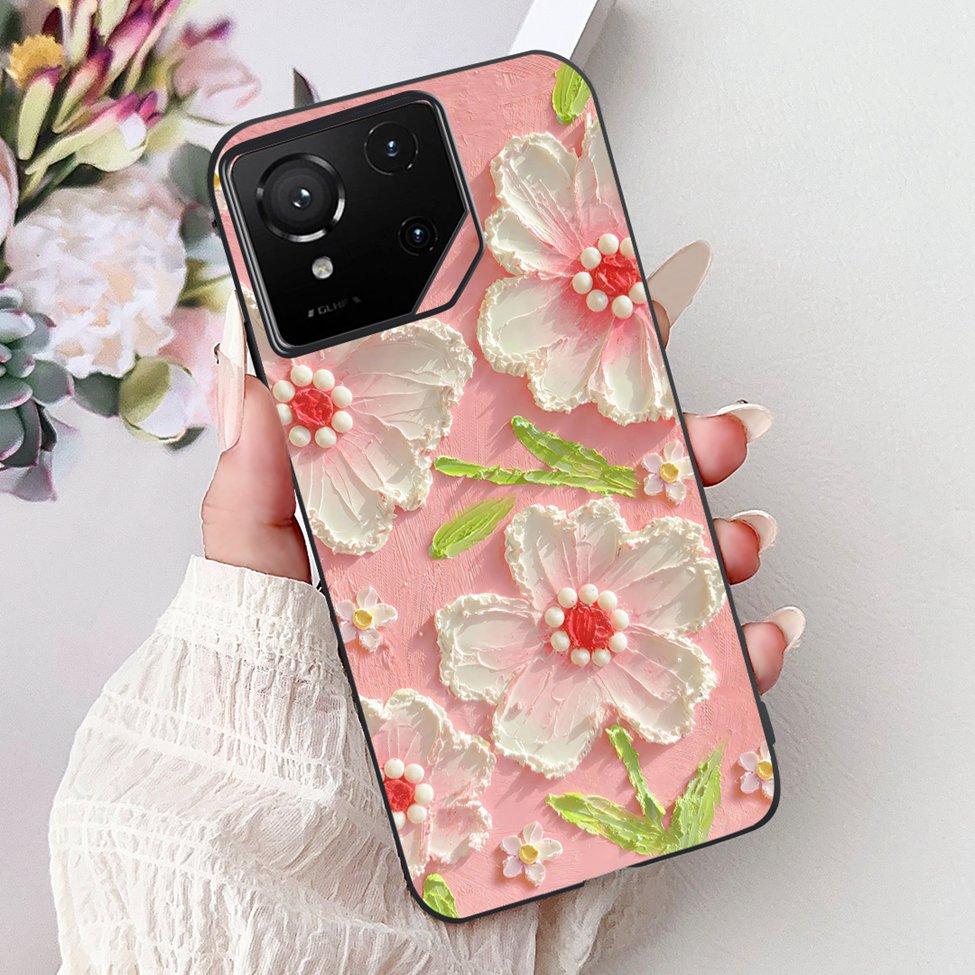 For Asus ROG Phone 9 Pro Back Cover For Asus ROG Phone 9 Case Silicone Cute Cat Luxury Love Funny Painted Shockproof Bumper