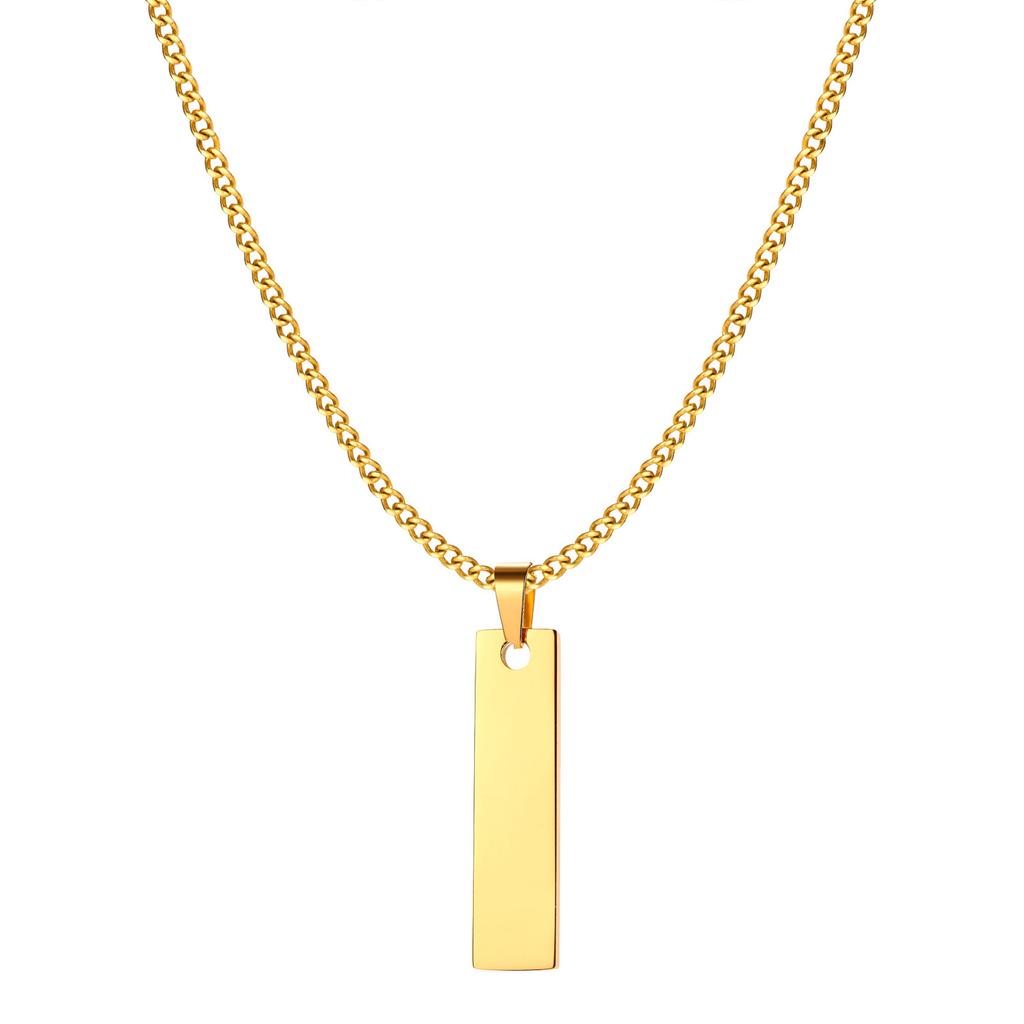 Vnox Gestapelde 2-delige Heren Kettingen, Geometrische Staaf Hanger met Doosketting Cubaanse Ketting Touwketting Kettingen, Klassieke Choker