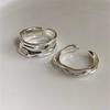 S sterling silver irregular pleated texture open ring simple ins index finger ring