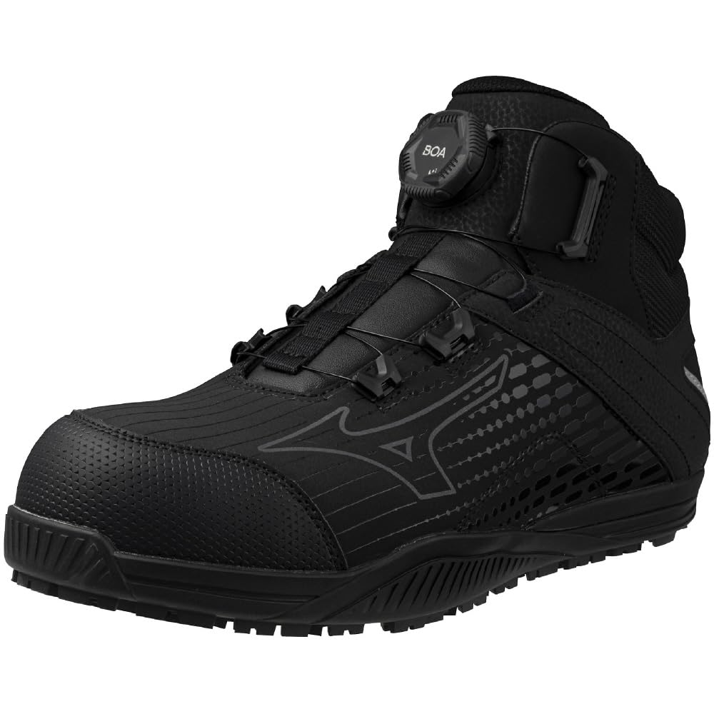 Mizuno Almighty TDII 81H BOA Work Shoes Size Black x Dark Silver x Black F1GA2510, 26.5 cm,