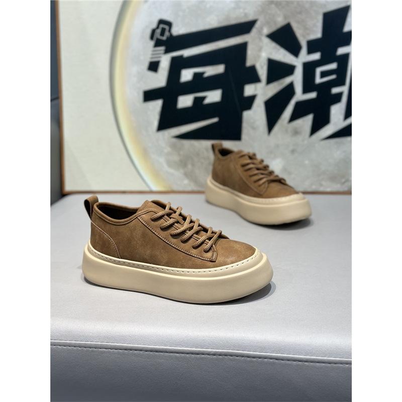 Spring new low-top leather surface light and comfortable casual soft-soled lace-up shoes jw