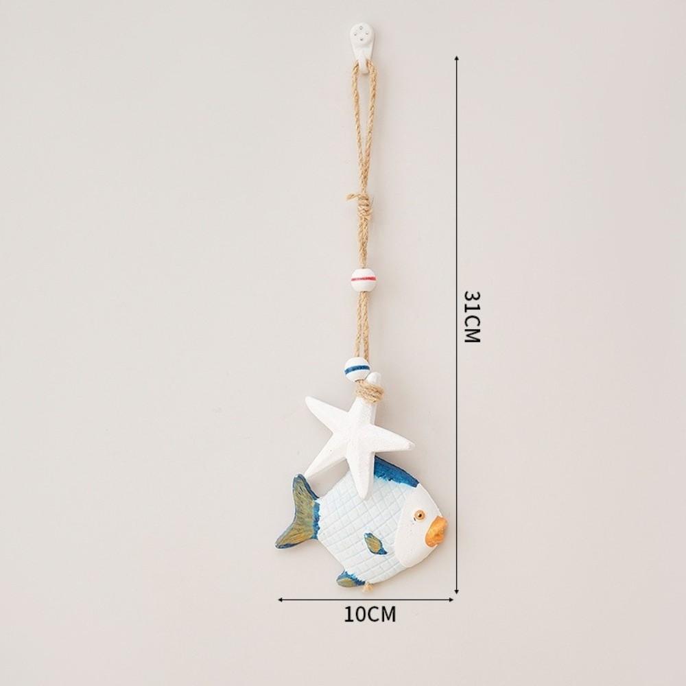 Wooden Material Ocean Animal Pendant Jute Rope Wall Pendant Decoration Home Decoration