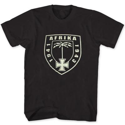 Afrika Korps Shield T-Shirt Cotton O-Neck Summer Short Sleeve Casual Mens T-shirt Size