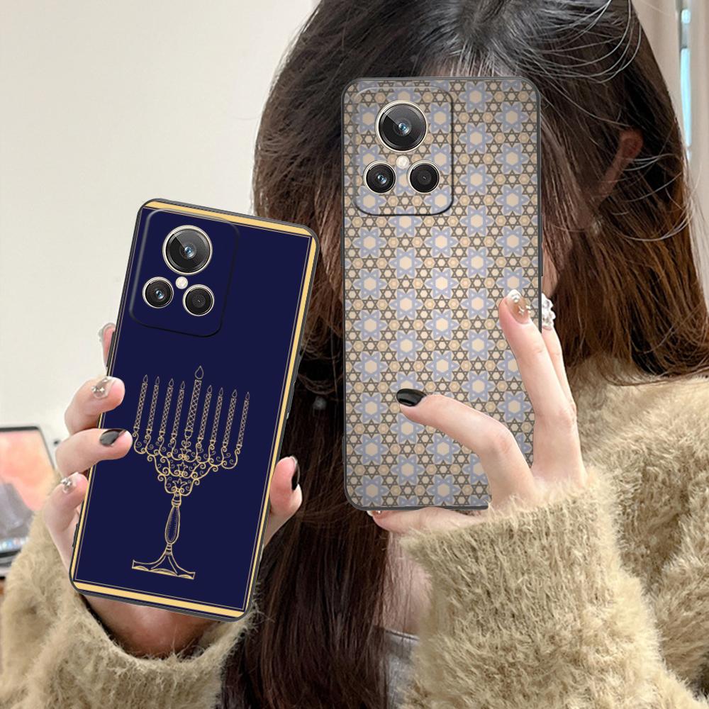 Jewish Hanukkah Mobile Phone Case for Realme GT 8 Neo Pro C75 73 71 C67 65 C55 53 C35 31 C20 15 Colorful Printing Cover Pretty