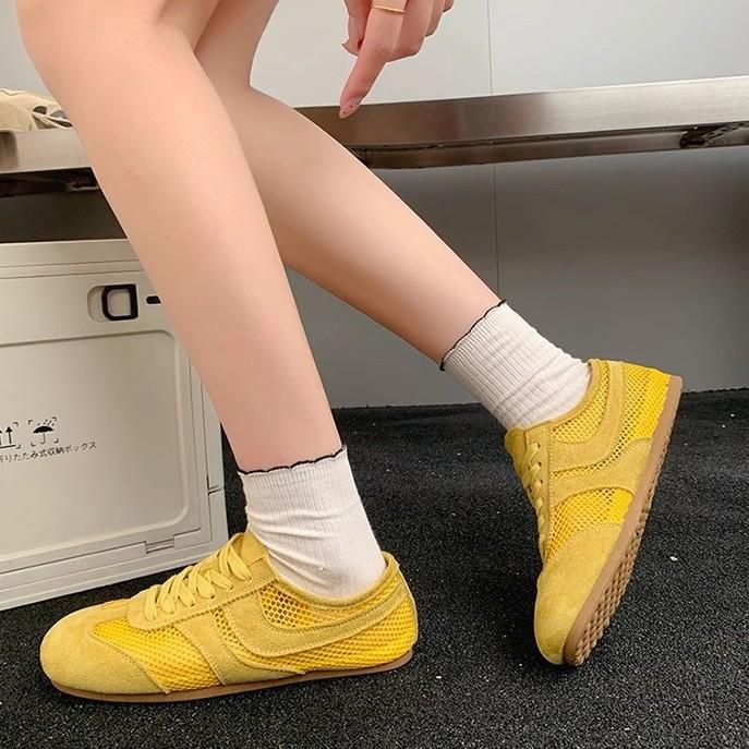 

Breathable mesh leather women s shoes summer versatile casual sports shoes 35