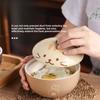 Creative Japanese Ceramic Soup Bowl Cute Cartoon Animals Cat Bowl with Lid Household Instant Noodles Rice Bowls Tableware