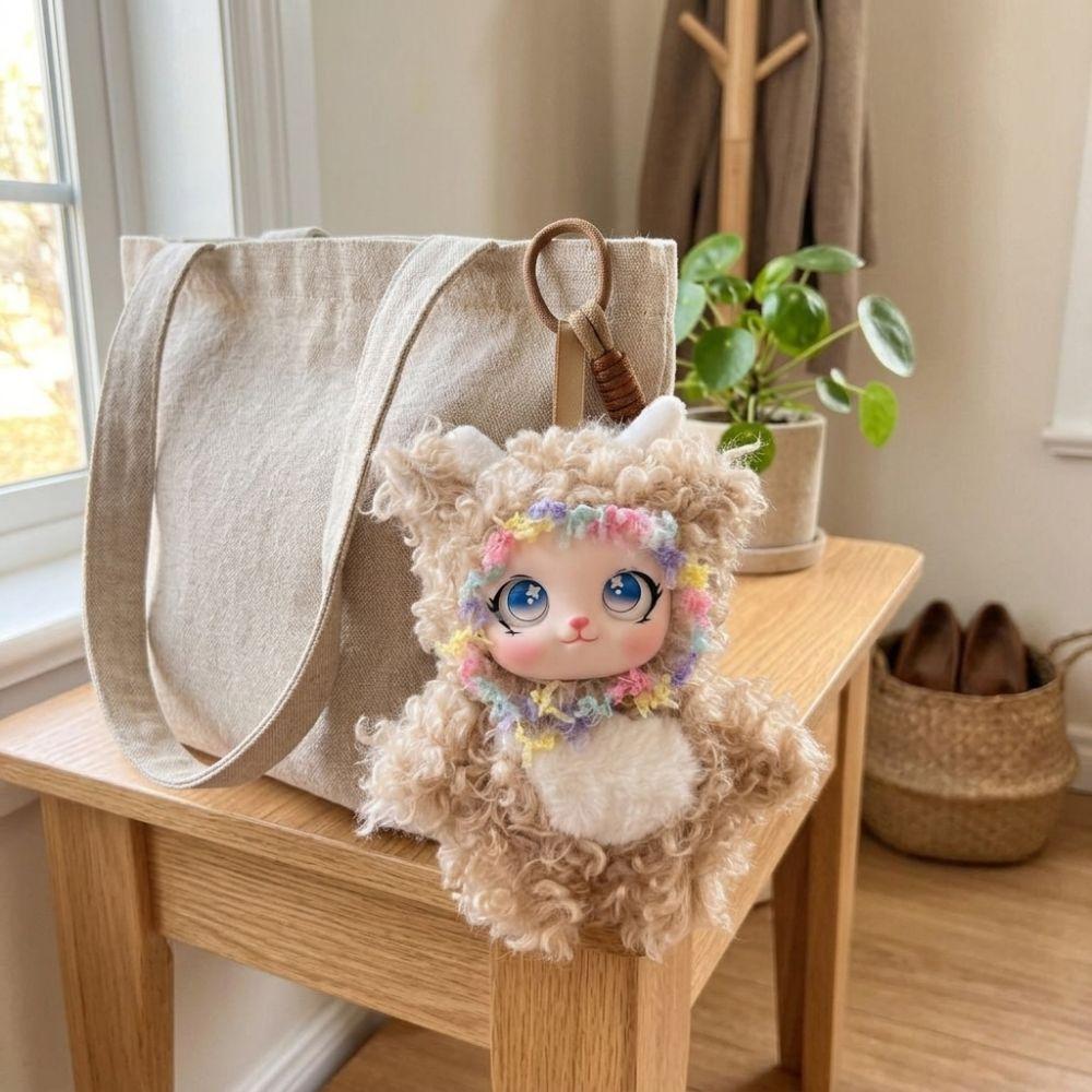 Sparkling Big Eyes Rabbit Plush Keychain Soft Vinyl Face Bunny Doll Pendant  Backpack Decor