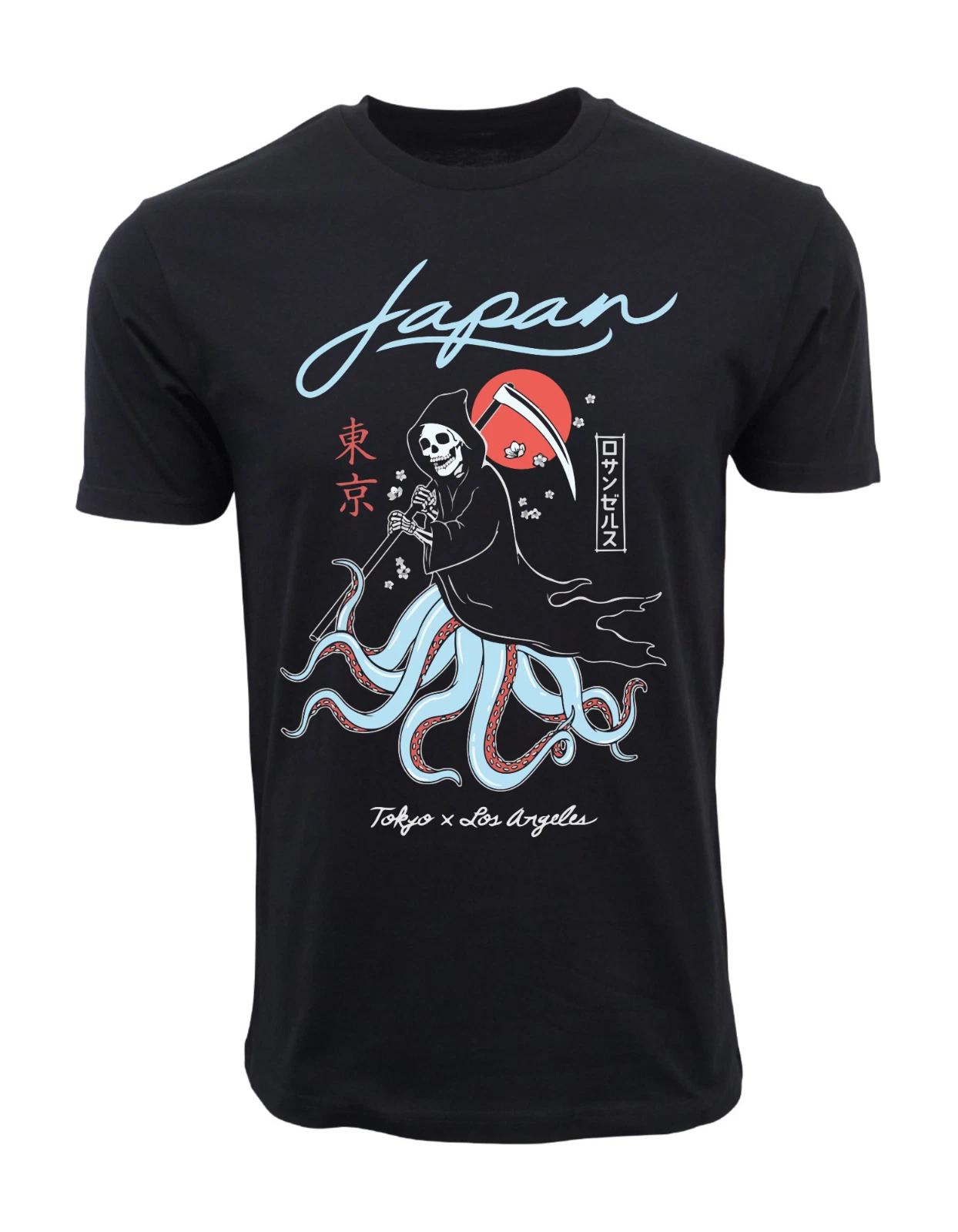 Unisex Adult Casual Graphic REAPER OCTOPUS JAPANESE T SHIRT TOKYO L... XXXL