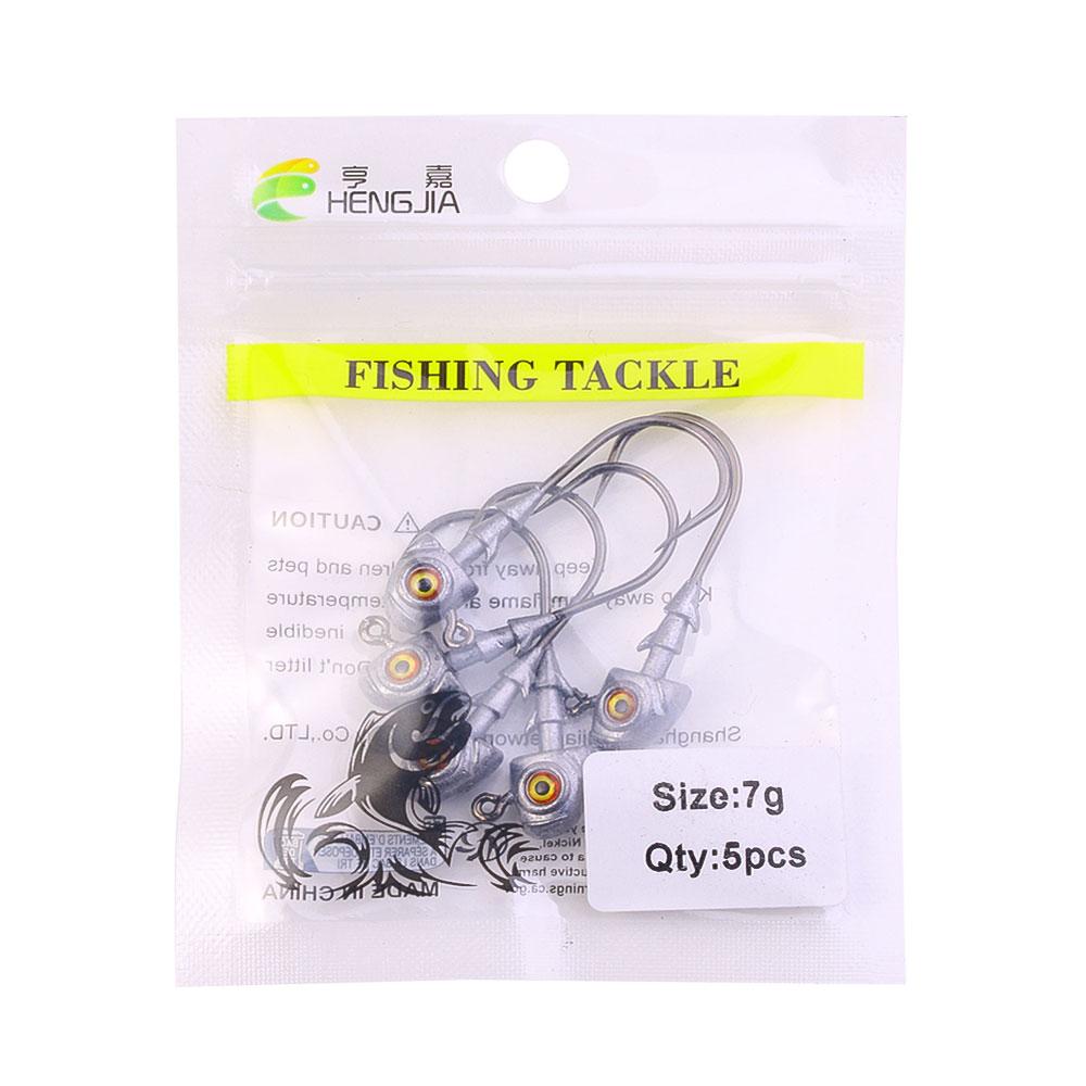 5PCS/Big Eyes High Strength Jig Head for Worm Lure Swimbait Hook For Seawater Freshwater Fishhook Fishing Tackle