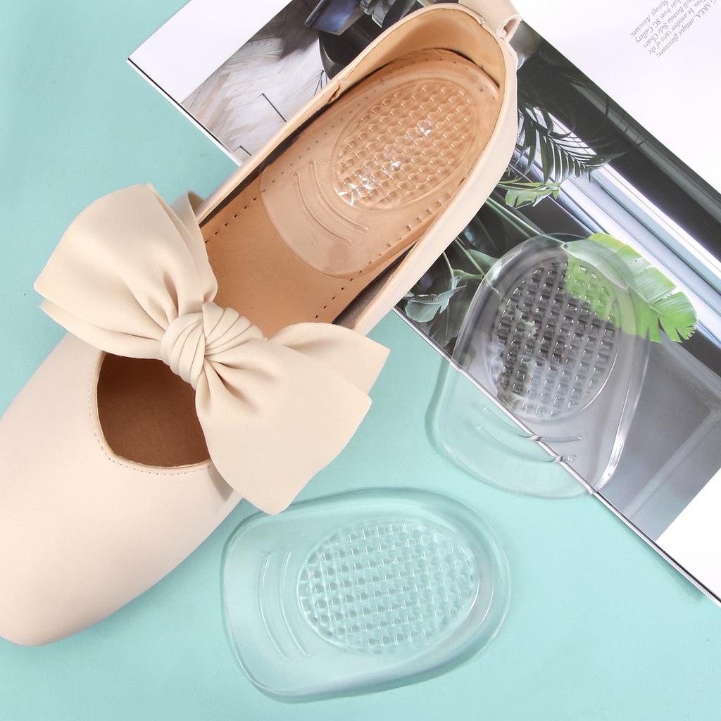 S L Size Silicone Transparent Height Increasing Pad for Men and Women's Heel Pads, Half Height Increasing Pad