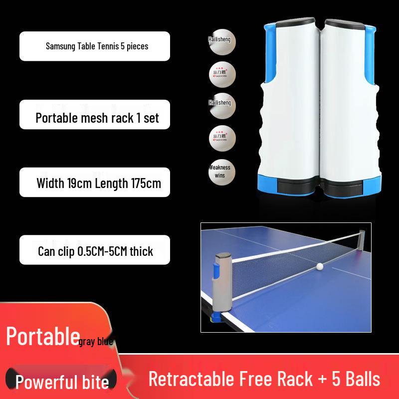 Portable Retractable Table Tennis Net with Indoor/Outdoor Stand and Net Cloth