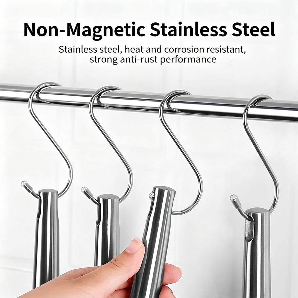 Stainless Steel S Hooks Heavy Duty Multi-Purpose S Shaped Hooks for Kitchen Utensils, Closet Clothes Bathroom Towels Workshop Tools, 3 Sizes Available