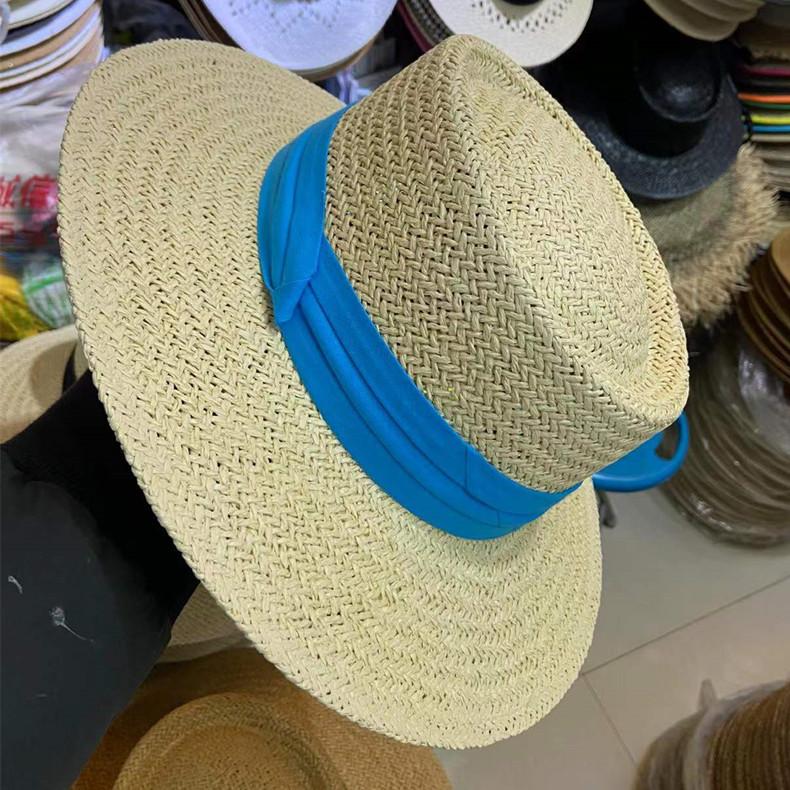 Spring Summer Breathable Straw Hats For Women Fashion Casual Fedora Hat Outdoor Concave Top Travel Hats Panama Beach Sun Hat
