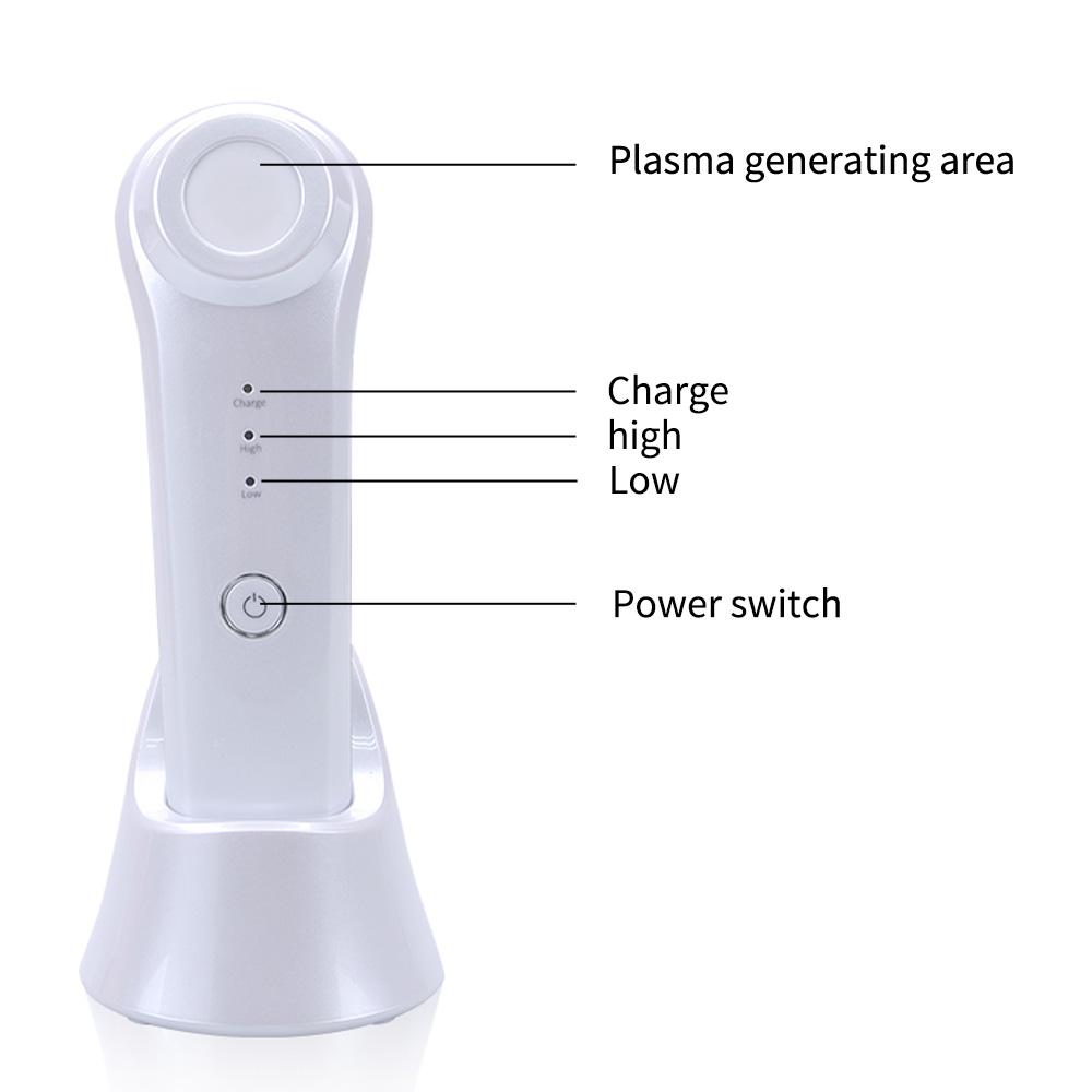 Portable Plasma Beauty Device - Anti-Aging Facial Instrument with Sterilization & Collagen Boosting, 2 Strength Levels, Rechargeable