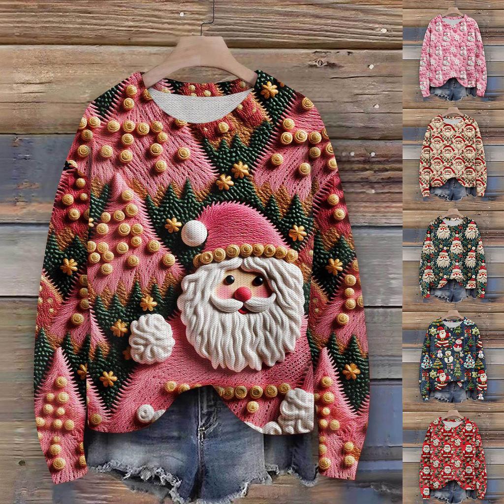 Women'S Christmas Sweater Cute Fun Christmas Sweater Fall And Winter Long Sleeve Knitted Sweater
